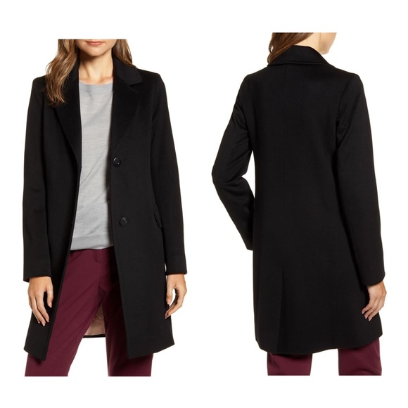 notch collar wool coat fleurette